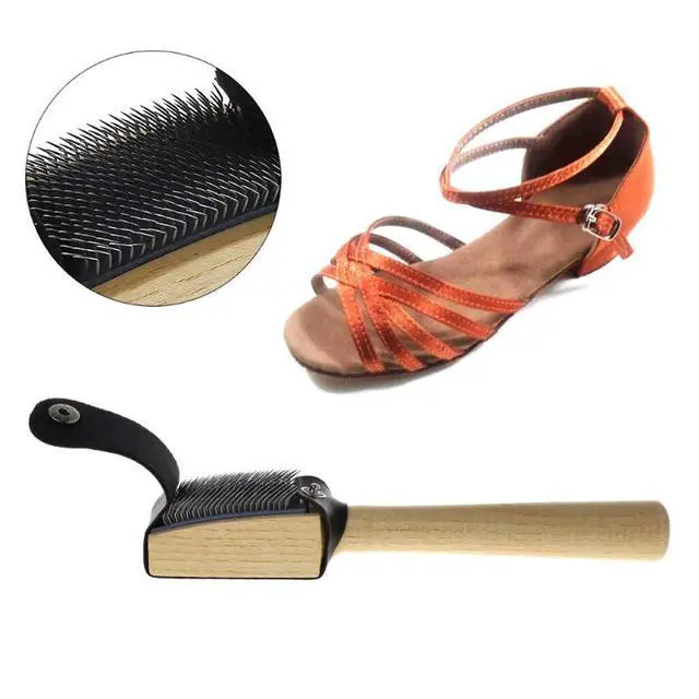 Alt view image 4 of 6 - Dance Shoes Brush, Suede Sole Wire Shoes Wood Cleaning Brush, Shoes Cleaner Brush (2 Pcs)