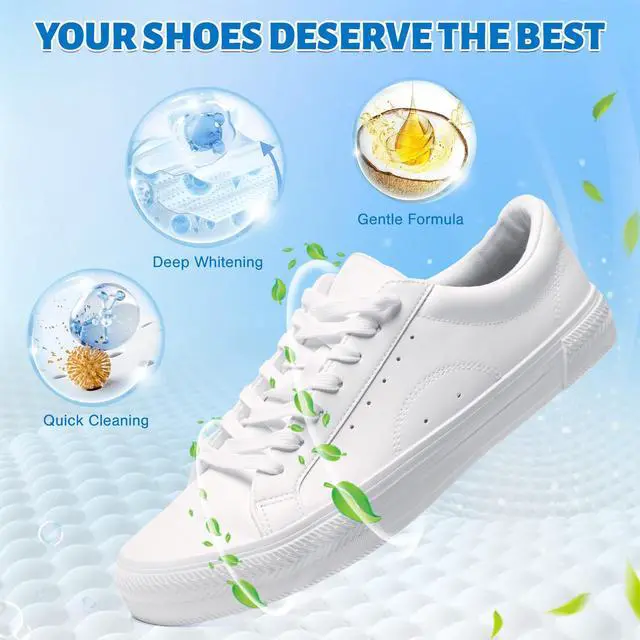 Alt view image 3 of 6 - Shoe Cleaner, 6.76fl.oz Sneaker Cleaner Foam for Removing Stains and Dirt, Shoe Cleaning Kit for White Shoes, Leather, Knit, Boots, Canvas, Fabric, Tennis