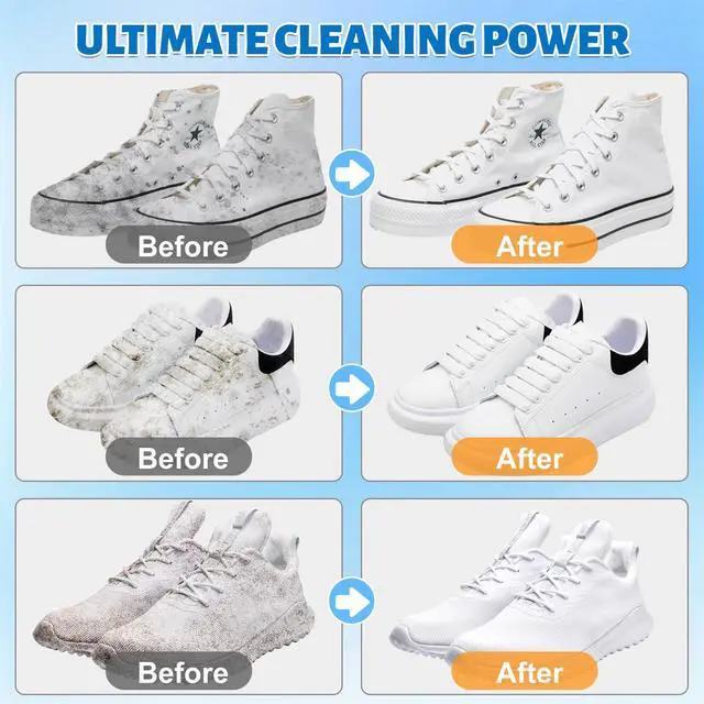 Alt view image 2 of 6 - Shoe Cleaner, 6.76fl.oz Sneaker Cleaner Foam for Removing Stains and Dirt, Shoe Cleaning Kit for White Shoes, Leather, Knit, Boots, Canvas, Fabric, Tennis