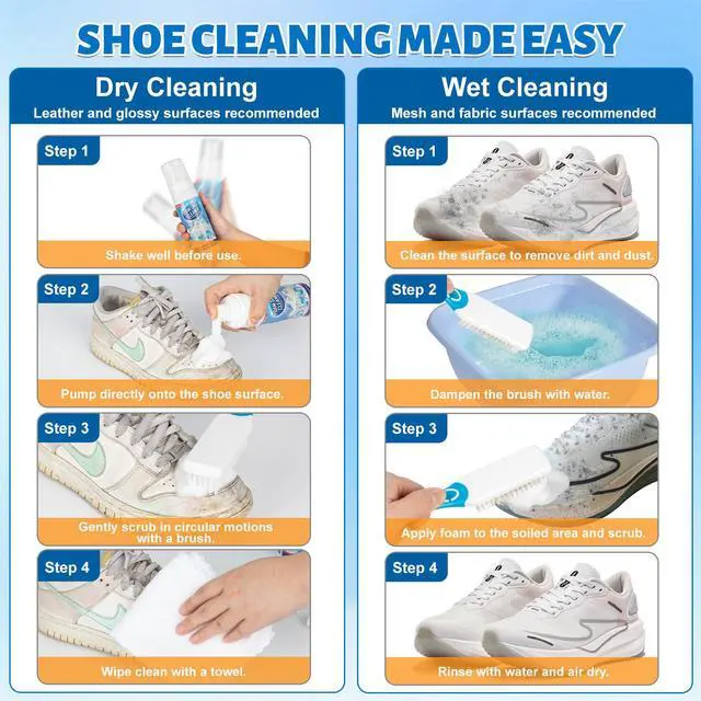 Alt view image 6 of 6 - Shoe Cleaner, 6.76fl.oz Sneaker Cleaner Foam for Removing Stains and Dirt, Shoe Cleaning Kit for White Shoes, Leather, Knit, Boots, Canvas, Fabric, Tennis
