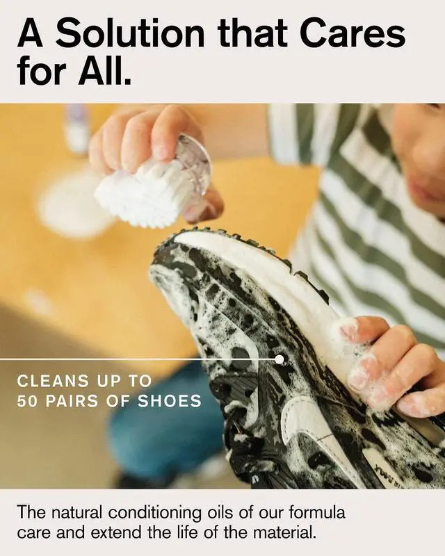 Alt view image 5 of 7 - Starter Kit, Shoe Cleaner, 2-Piece Set, Deep Cleaning Solution & Durables Brush, Sneaker Care, Ideal for Footwear, Safe for Midsoles, Full-Grain Leather, Rubber, Plastic, and More, 2oz