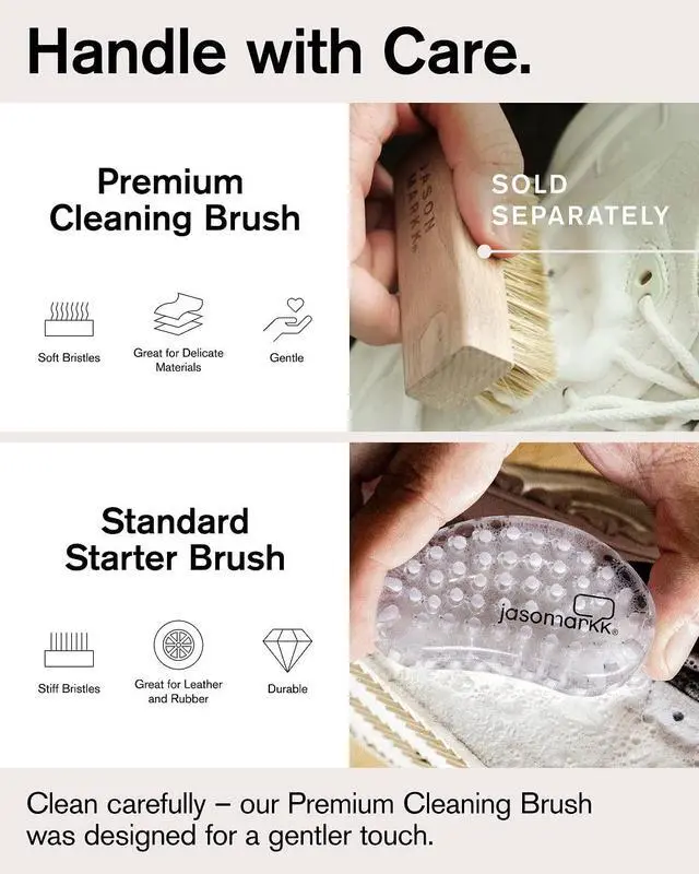 Alt view image 7 of 7 - Starter Kit, Shoe Cleaner, 2-Piece Set, Deep Cleaning Solution & Durables Brush, Sneaker Care, Ideal for Footwear, Safe for Midsoles, Full-Grain Leather, Rubber, Plastic, and More, 2oz