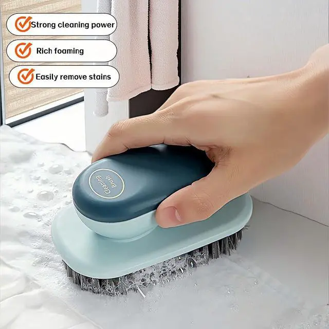 Alt view image 5 of 7 - 2-Pack Ergonomic Shoe & Laundry Scrub Brush Set - Stiff Bristle Cleaning Brush for Shoes, Stains, Bathroom, Kitchen, Tile Grout - Non-Slip Grip with Hole for Hanging & Drying