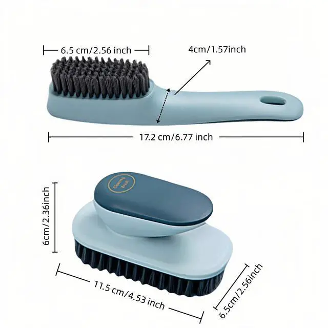 Alt view image 6 of 7 - 2-Pack Ergonomic Shoe & Laundry Scrub Brush Set - Stiff Bristle Cleaning Brush for Shoes, Stains, Bathroom, Kitchen, Tile Grout - Non-Slip Grip with Hole for Hanging & Drying