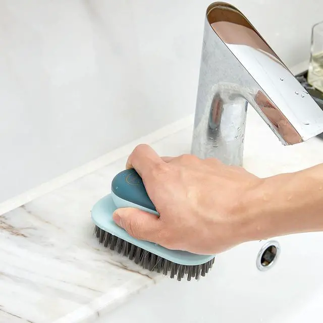 Alt view image 6 of 7 - Laundry Brush Shoe Brush Shoe Cleaning Brush Scrub Brush for Stains,Household Cleaning Clothes Shoes Scrubbing,Household Cleaning Brushes Bathroom Ergonomics Grip Easy Hold Pack 2
