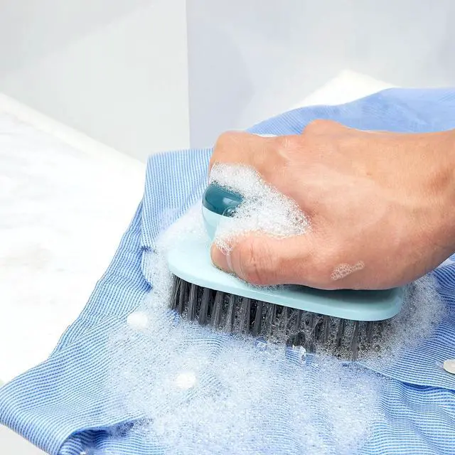 Alt view image 5 of 7 - Laundry Brush Shoe Brush Shoe Cleaning Brush Scrub Brush for Stains,Household Cleaning Clothes Shoes Scrubbing,Household Cleaning Brushes Bathroom Ergonomics Grip Easy Hold Pack 2