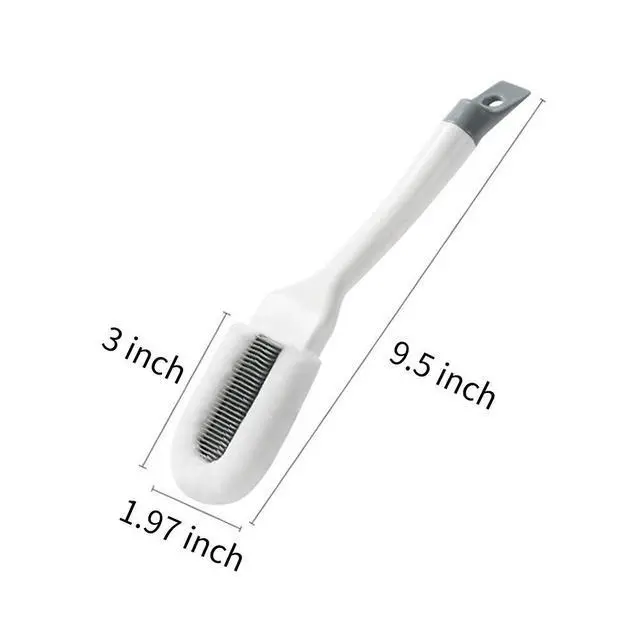 Alt view image 2 of 6 - Professional Cleaning Shoe Brush, Multifunctional Long Handle Brush Cleaner, Hangable Soft Bristle Shoes Cleaning Scrubber (White)