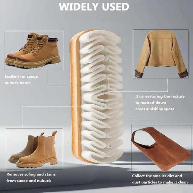 Alt view image 3 of 6 - 2Pcs Suede Brush for Shoes Nubuck Brush Suede Eraser Suede Shoe Brush Suede Shoe Cleaner