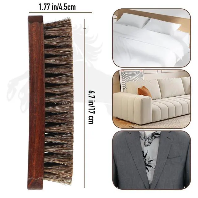 Alt view image 6 of 7 - 100% Horsehair Shoe Brush - 7" Solid Beech Wood Leather Shine Brush for Boots, Shoes, & Car Interiors - Soft Polishing Bristles for Buffing & Cleaning (7" Brush 1pc)