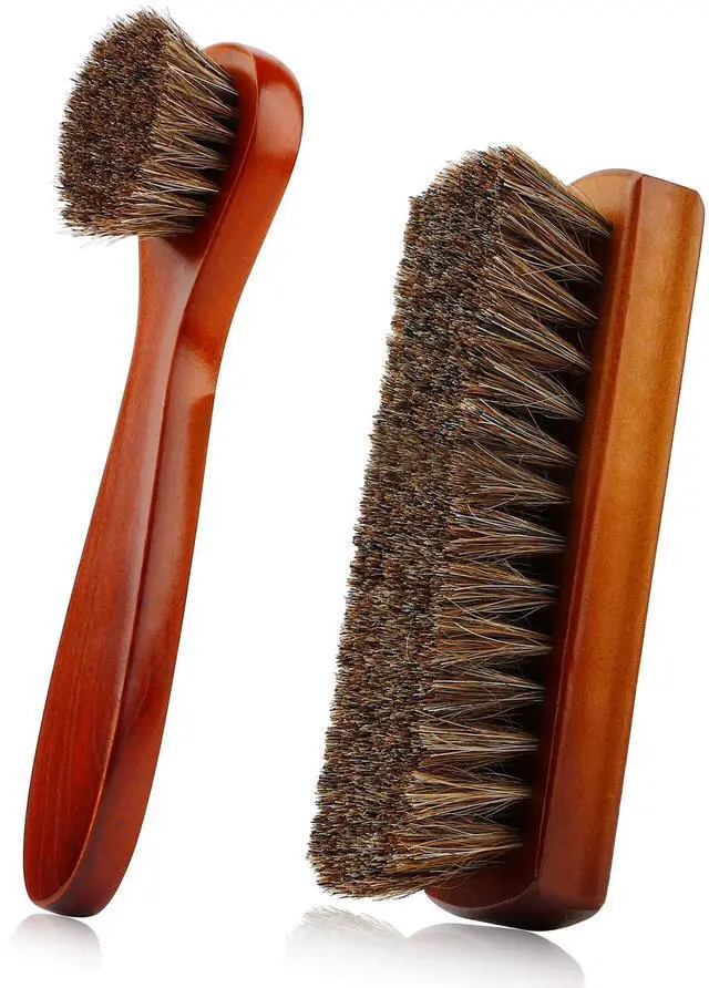 Main image of Shoe Brush, Shoe Cleaning Brush, 2 Pieces Horsehair Shoe Brush, Boot Brush, Horse Hair Brush for Leather, Shoe Brushes for Cleaning, Leather Shoes Boot Cleaning Brush Care Clean Dauber Applicators
