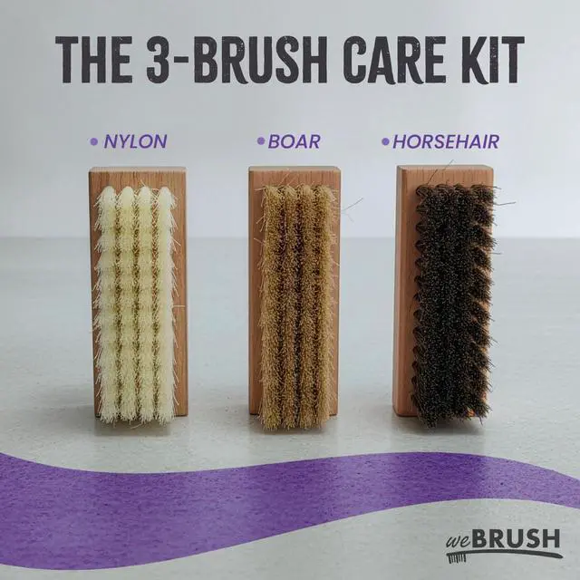 Alt view image 7 of 7 - 3 Small Shoe Brushes, Shoes Cleaning Brush Kit, Suede Shoe Cleaner, Boot White Sneaker Cleaner with Nylon Boar Horsehair Bristles Suede Brush for Canvas Leather Bags Jackets Scrub & Polish