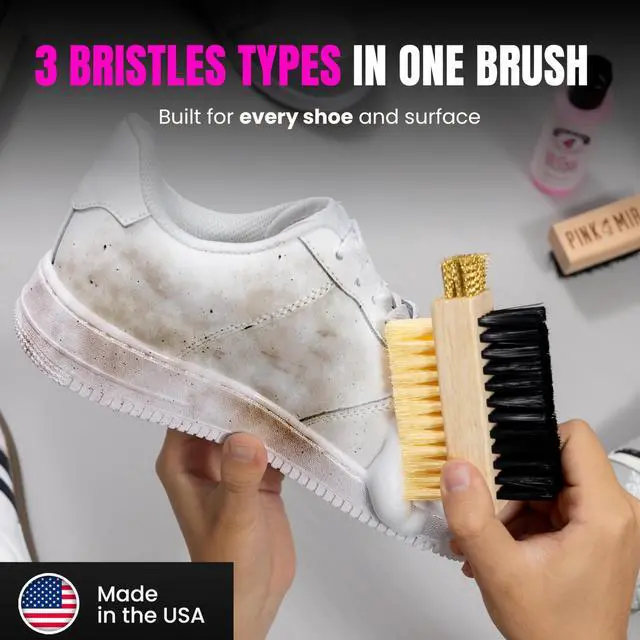 Alt view image 4 of 7 - Multi Purpose Shoe Cleaning Brush - with Strong, Medium and Soft Bristles for All Fabric Types