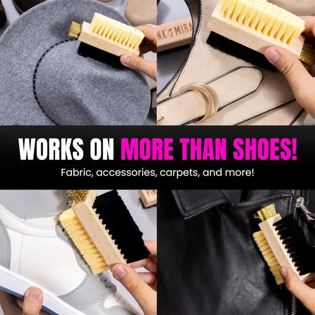 Alt view image 6 of 7 - Multi Purpose Shoe Cleaning Brush - with Strong, Medium and Soft Bristles for All Fabric Types