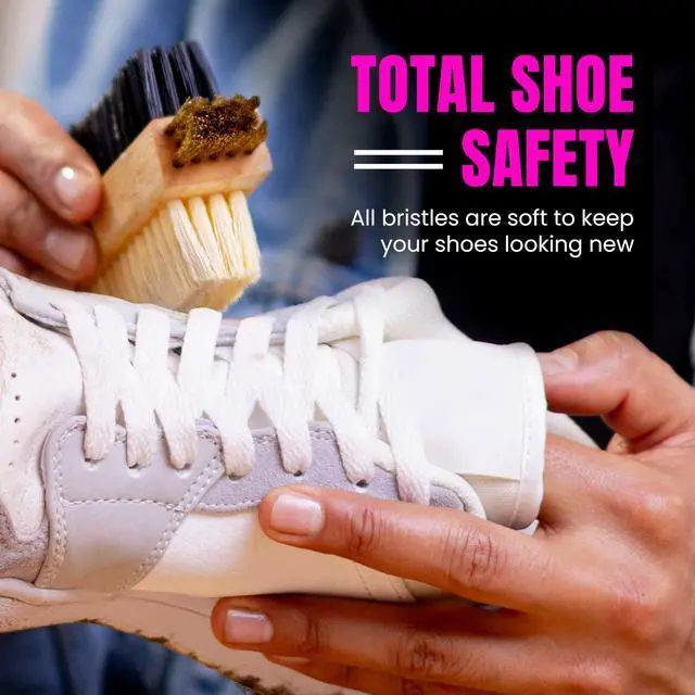 Alt view image 7 of 7 - Multi Purpose Shoe Cleaning Brush - with Strong, Medium and Soft Bristles for All Fabric Types