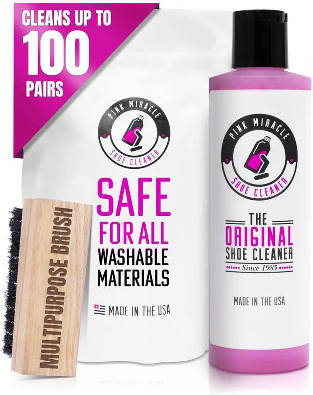Main image of Shoe Cleaner Kit with Bottle and Brush For Fabric Cleaner For Leather, Whites, Suede and Nubuck Sneakers (4 Oz)