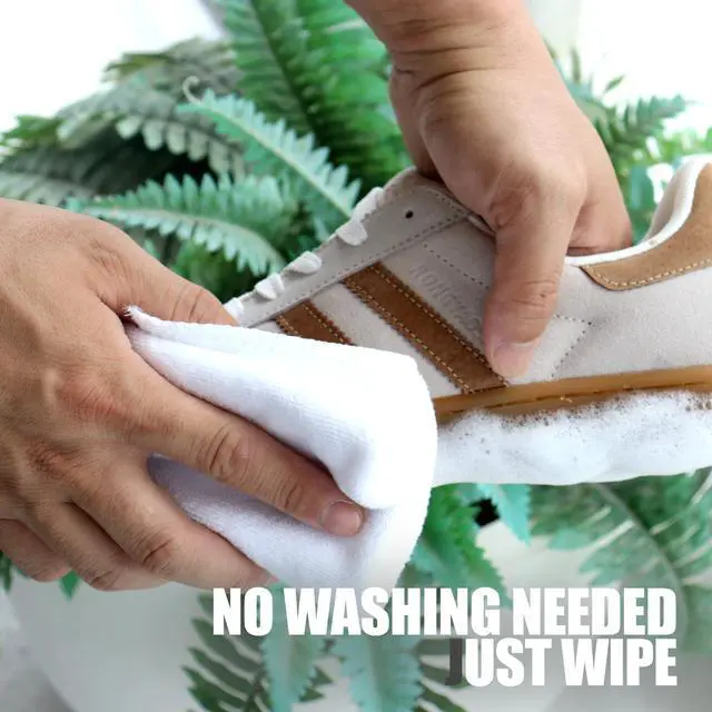 Alt view image 4 of 6 - 3-in-1 Shoe Cleaner Kit | Travel Size Foaming Shoe Cleaner | Nonscratch Shoe Brush & Microfiber Cleaning Cloth | Safe on White Shoes, Sneakers, Cleats, Heels | Pack of 2