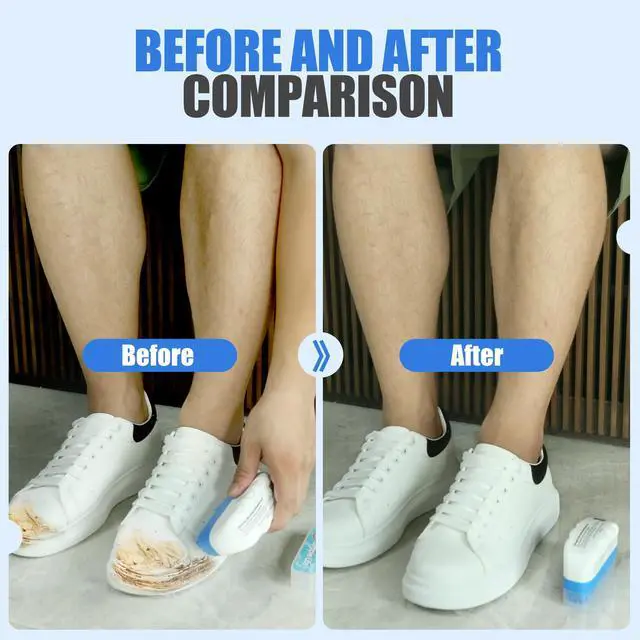Alt view image 5 of 6 - 3-in-1 Shoe Cleaner Kit | Travel Size Foaming Shoe Cleaner | Nonscratch Shoe Brush & Microfiber Cleaning Cloth | Safe on White Shoes, Sneakers, Cleats, Heels | Pack of 2