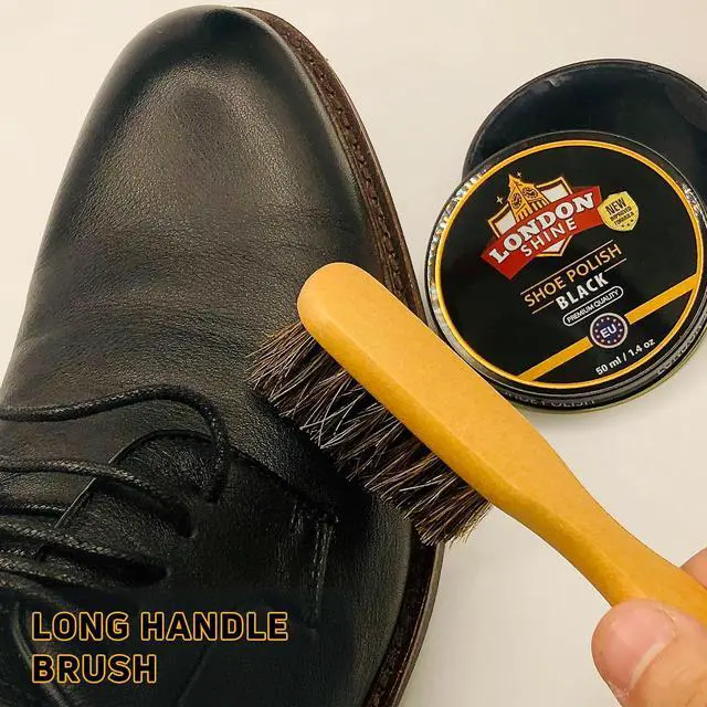 Alt view image 4 of 6 - Horsehair Shoe Brush Kit 4 Piece | Shine Brush, Dauber Applicator, Suede Cleaner & Microfiber Cloth | Leather Shoes & Boots Care | Shoe Shine & Polish Kit for Men & Women