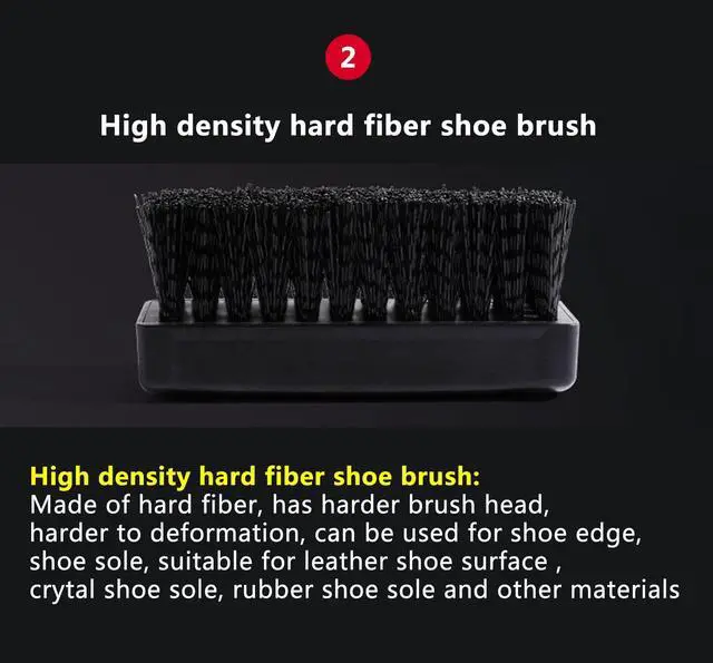 Alt view image 7 of 7 - GUZI 2Pcs Professional Cleaning Shoe Brush Plastic Soft Brush Hard Brush Household Cleaning Set Shoe Care Leather Care Shoe Brushes for Cleaning