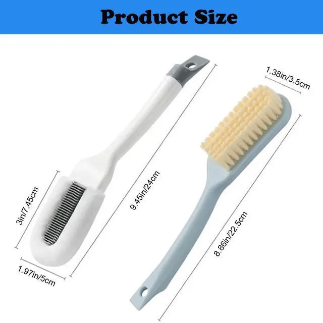 Alt view image 2 of 6 - 2Pack Shoe Cleaning Brush -Sneaker Shoe Cleaner Brush-Soft Bristle Cleaning Shoes Scrubber-Long Handle Shoe Scrubbing Brush-White Sneaker Cleaner Brush-Shoe Brushes for Cleaning