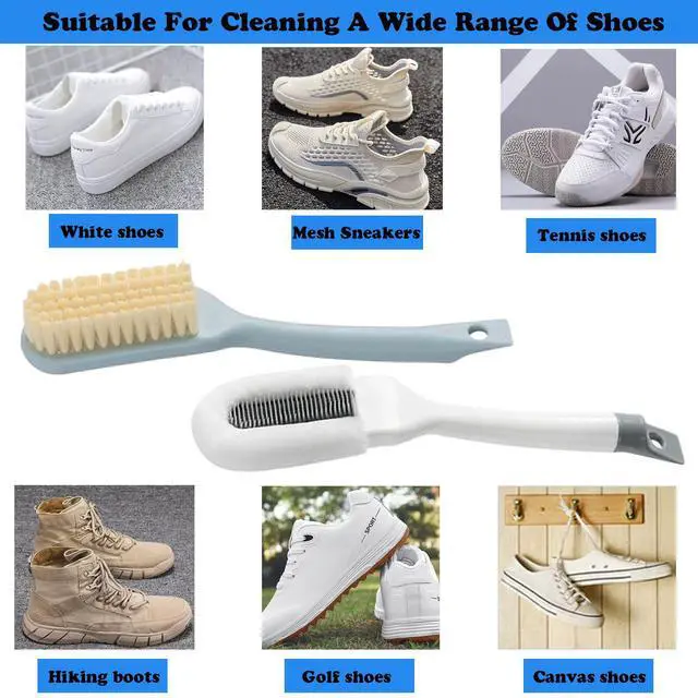 Alt view image 5 of 6 - 2Pack Shoe Cleaning Brush -Sneaker Shoe Cleaner Brush-Soft Bristle Cleaning Shoes Scrubber-Long Handle Shoe Scrubbing Brush-White Sneaker Cleaner Brush-Shoe Brushes for Cleaning