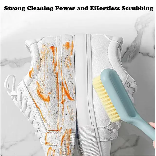 Alt view image 6 of 6 - 2Pack Shoe Cleaning Brush -Sneaker Shoe Cleaner Brush-Soft Bristle Cleaning Shoes Scrubber-Long Handle Shoe Scrubbing Brush-White Sneaker Cleaner Brush-Shoe Brushes for Cleaning