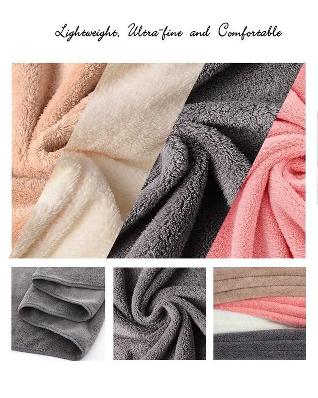 Alt view image 6 of 7 - Towels 3 Piece Very Soft Microfiber Bath Sheet Towel Set Super Absorbent Light Quick Dry and Durable, 55" L x 27" W, 3 Pack Dark Grey