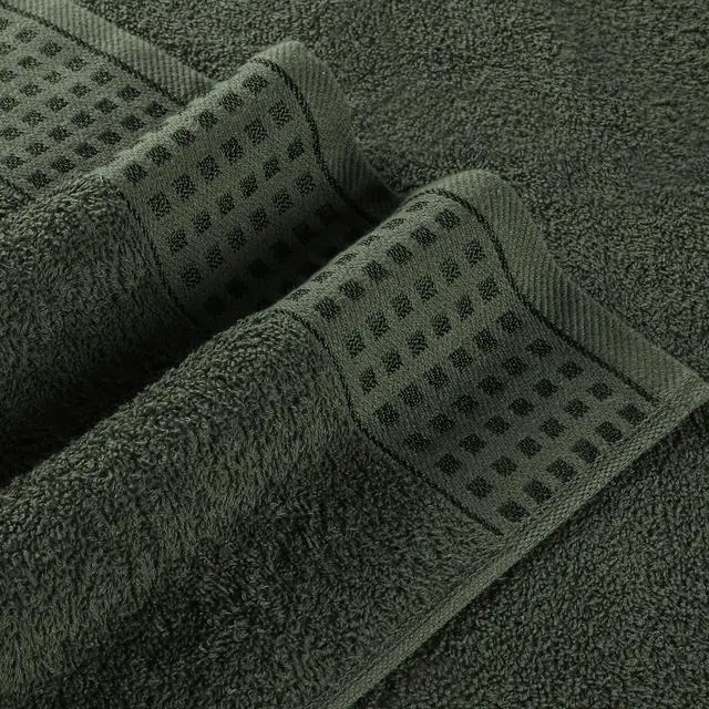 Alt view image 2 of 7 - 100% Cotton 2 Pack Oversized Bath Towel Set 28x55 Inches, Ultra Soft Highly Absorbant Compact Quickdry & Lightweight Large Bath Towels, Ideal for Gym Travel Camp Pool - Olive Green