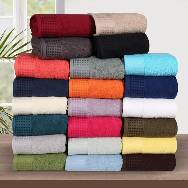 Alt view image 6 of 7 - 100% Cotton 2 Pack Oversized Bath Towel Set 28x55 Inches, Ultra Soft Highly Absorbant Compact Quickdry & Lightweight Large Bath Towels, Ideal for Gym Travel Camp Pool - Olive Green
