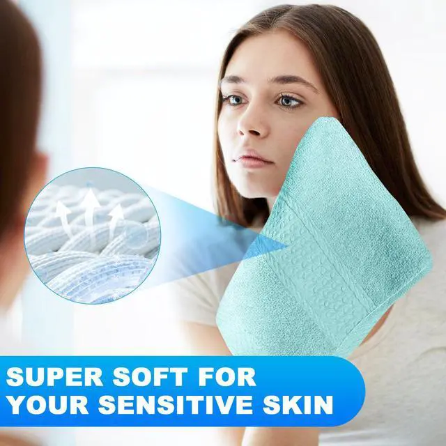 Alt view image 4 of 7 - 6 Pack 100% Cotton Wash Cloth, 13x13 Inch Highly Absorbent and Soft Feel Fingertip Towels, Machine Washable Washcloths for Bathroom, Gym, Hotel, Spa and Kitchen, 6 Colors