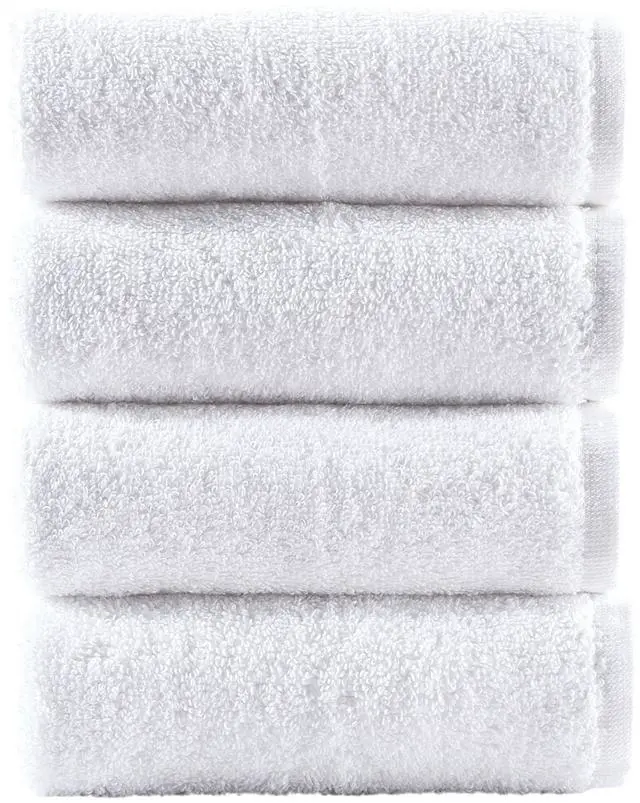 Main image of Washcloth Linen Set Premium Original Turkish Cotton, Hotel Quality for Maximum Softness & Absorbency Face Towels for Hand, Kitchen & Cleaning (White Washcloths Set)