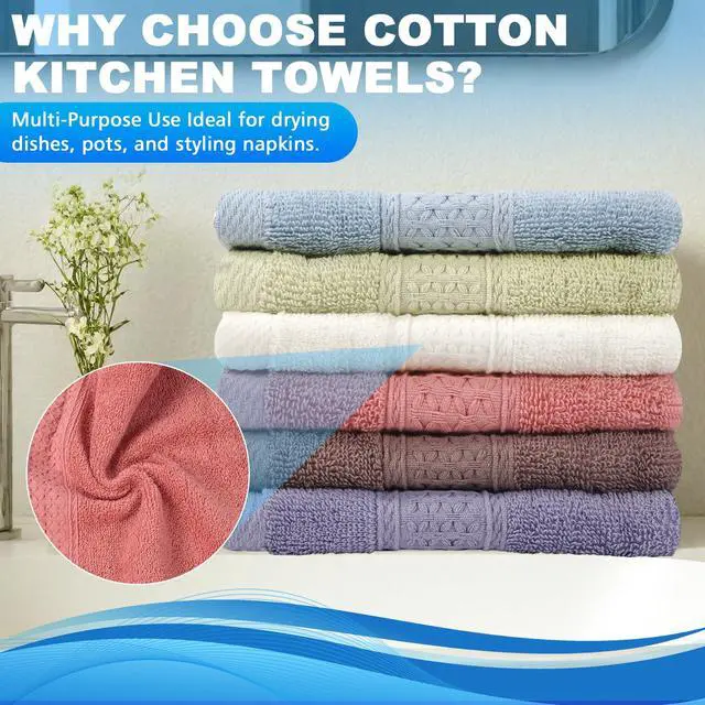 Alt view image 7 of 7 - 6 Pack 100% Cotton Wash Cloth, 13x13 Inch Highly Absorbent and Soft Feel Fingertip Towels, Machine Washable Washcloths for Bathroom, Gym, Hotel, Spa and Kitchen, 6 Colors