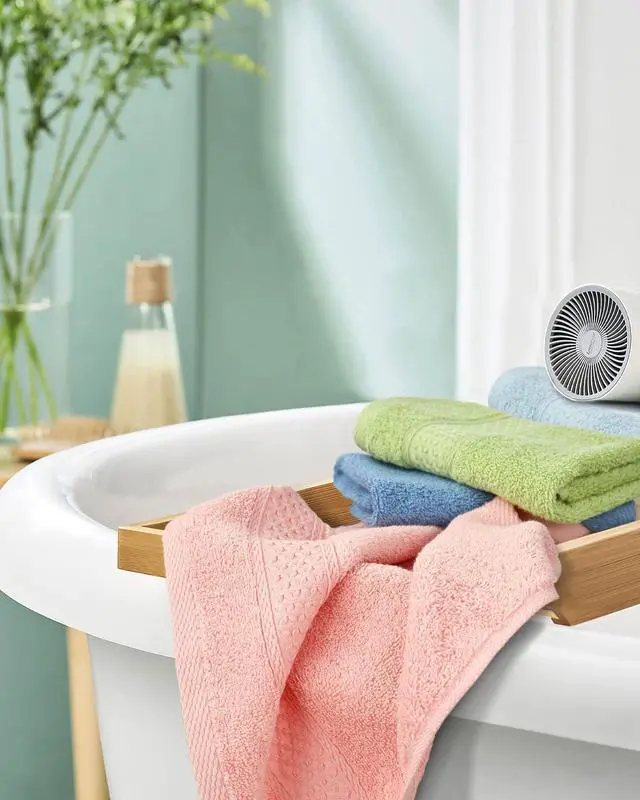 Alt view image 6 of 7 - Pure Cotton Wash Cloths Face Cloths, 6 Colors per Set, 13 x 13 Inches (Light Blue, Jade Green, Light Green, Grey, Light Grey, Pink)