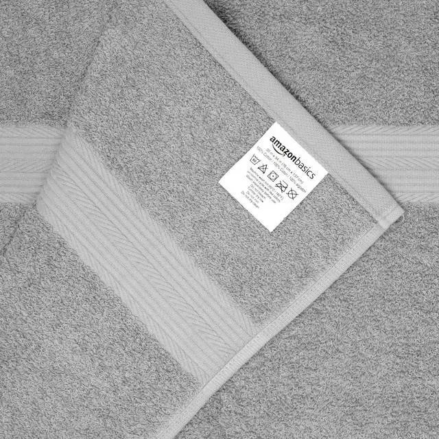 Alt view image 3 of 5 - 6-Piece Fade-Resistant 100% Cotton Towel Set for Bathroom, Soft and Absorbent, 2 Bath Towels, 2 Hand Towels, 2 Washcloths, Gray