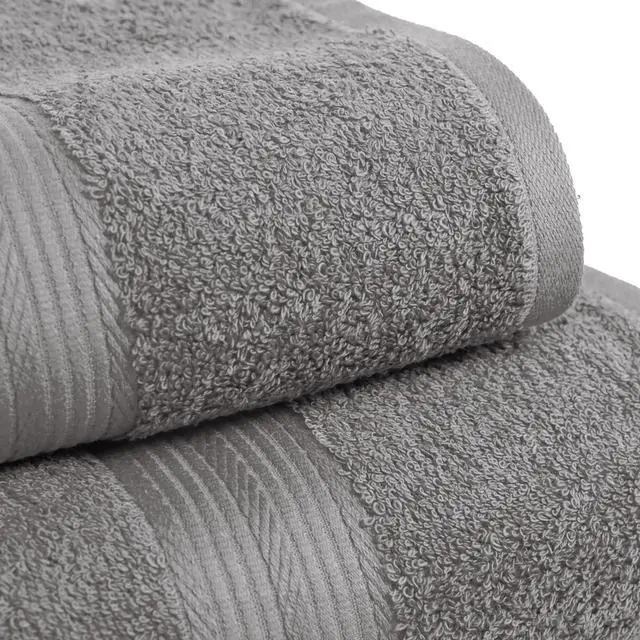 Alt view image 4 of 5 - 6-Piece Fade-Resistant 100% Cotton Towel Set for Bathroom, Soft and Absorbent, 2 Bath Towels, 2 Hand Towels, 2 Washcloths, Gray