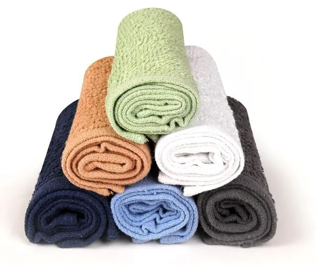 Alt view image 2 of 7 - Towel and Linen Mart 100% Cotton - 24 Pack Wash Cloth Set - Flannel Face Cloths, Highly Absorbent and Soft Feel Fingertip Towels (Multi, Pack of 24)