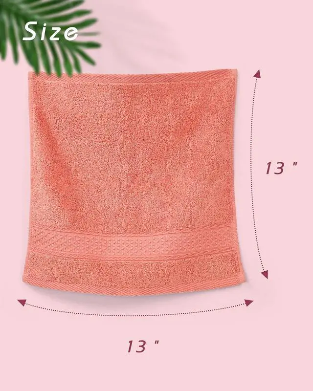 Alt view image 4 of 7 - Face-Cloth Washcloths Set,100% Cotton, High Absorbent, 6-Pack 6 Colors, Size13 x13-deep Color