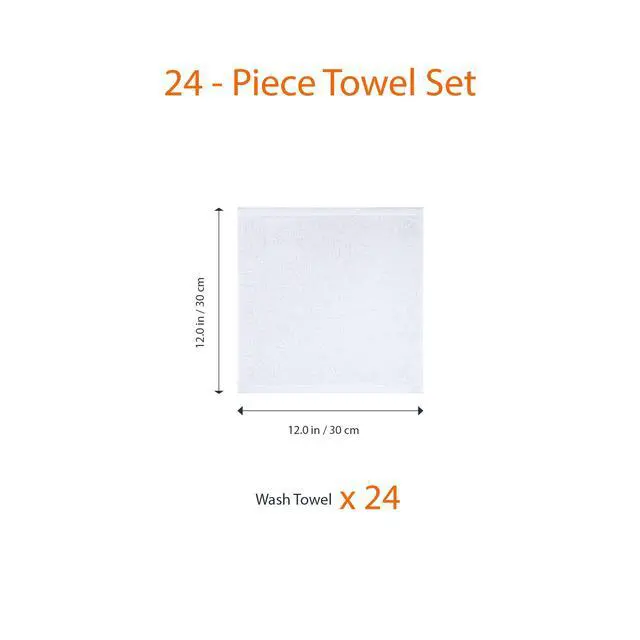Alt view image 4 of 5 - Fast Drying Cotton Washcloths for Bathroom, Machine Washable, Soft and Highly Absorbent, 12 x 12 in, White, 24-Pack