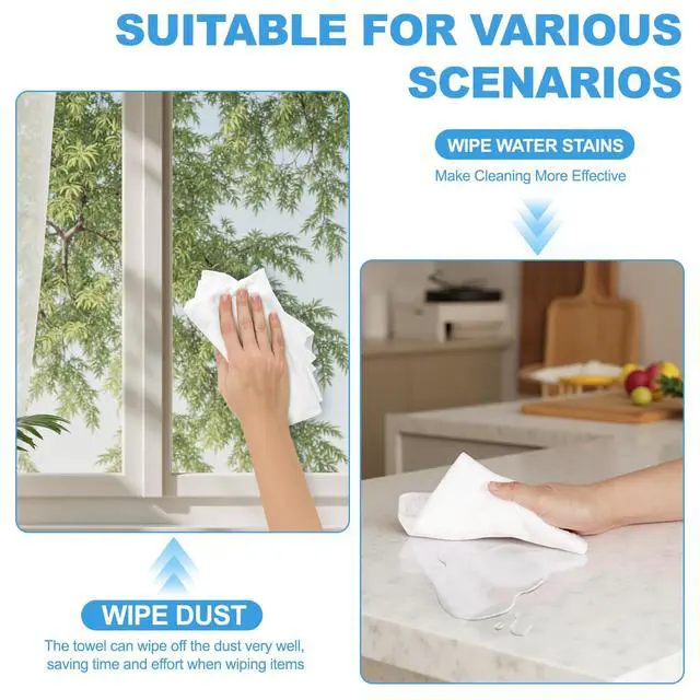 Alt view image 7 of 7 - 12 Pack 100% Cotton Wash Cloth, 12x12 Inch Highly Absorbent and Soft Feel Fingertip Towels, Machine Washable Washcloths for Bathroom, Gym, Hotel, Spa and Kitchen, White