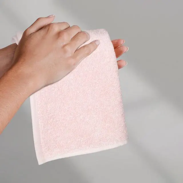 Alt view image 4 of 5 - Highly Absorbent, Fast Drying 100% Cotton Washcloths for Bathroom and Face, 12 x 12 inches, Petal Pink, 24-Pack