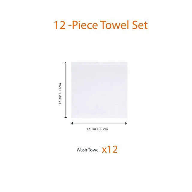 Alt view image 3 of 6 - Cotton Washcloths, Lightweight Quick-Dry, Absorbent Face and Body Towel Set, 12" x 12", White, 12-Pack