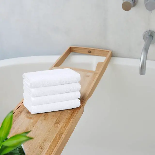 Alt view image 5 of 6 - Cotton Washcloths, Lightweight Quick-Dry, Absorbent Face and Body Towel Set, 12" x 12", White, 12-Pack