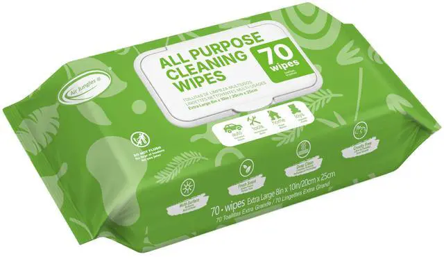 Main image of All Purpose Cleaning Wipes 70 Count, Extra Large 8" x 10" Heavy Duty for Car Interior, Kitchen, Bathroom, Gym Equitment, Tools - Non-Toxic Safe for Multi-Surface