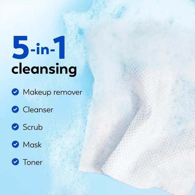 Alt view image 3 of 7 - Makeup Remover Wipes, Daily Facials Deep Clean Face Cleanser for Normal to Oily Skin, Alcohol & Fragrance Free, Soft Face Wash Towels, Travel Essentials for Women, Convenient Dry Cloths, 66 ct