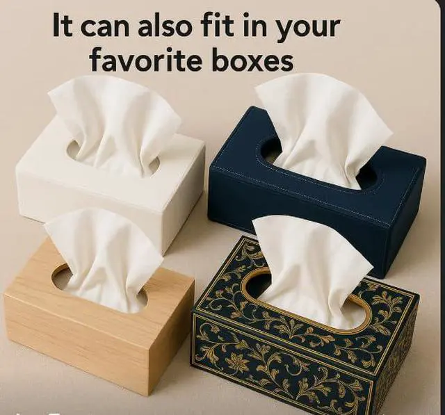 Alt view image 4 of 5 - Facial Tissue Paper, 5-Ply, 420 Sheets per Box, Soft Unscented Paper, 2 box (840 sheets)
