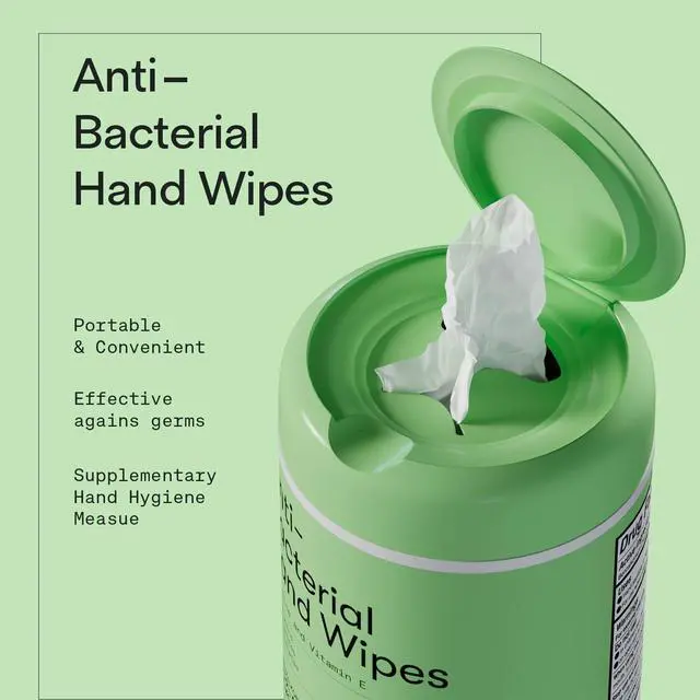 Alt view image 2 of 7 - Antibacterial Hand Wipes Fresh Morning Breeze- Antibacterial Wipes with Aloe and Vitamin E Formula | 5"x7" Wet Wipes Canister | No Parabens, Sulfates or Phthalates, Kills 99% of Germs, 50 ct