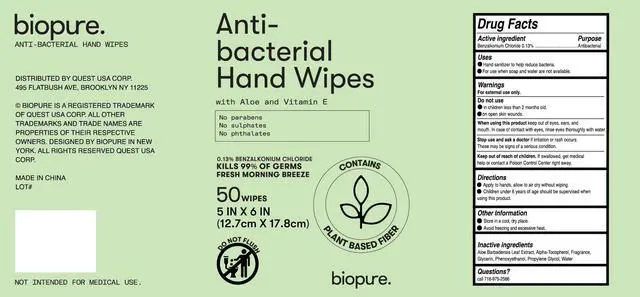 Alt view image 7 of 7 - Antibacterial Hand Wipes Fresh Morning Breeze- Antibacterial Wipes with Aloe and Vitamin E Formula | 5"x7" Wet Wipes Canister | No Parabens, Sulfates or Phthalates, Kills 99% of Germs, 50 ct
