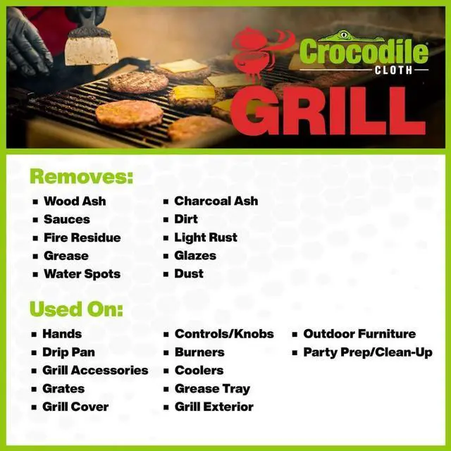 Alt view image 3 of 7 - Grill - 80 (15" x 10") Plant-based Cleaning Wipes. Safe on Skin & Multiple Surfaces. Infused with Aloe & Vitamin E. Large, Pre-Moistened & Absorbent.