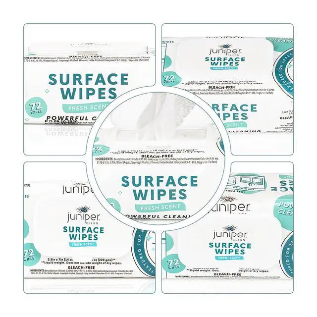 Alt view image 5 of 5 - 3 Pack Surface Cleaning Wipes Bleach Free, All-Purpose Cleaner for Bathroom, Kitchen, Office, 72 Count Soft Flow, Fresh Scent, Lint Free & Durable