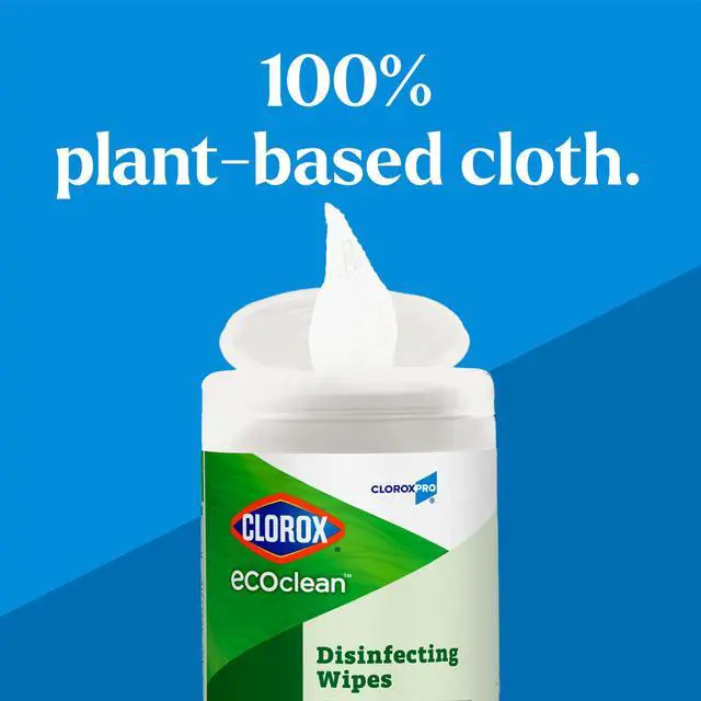 Alt view image 3 of 7 - CloroxPro Clorox EcoClean Disinfecting Wipes, Multipurpose 100% Plant Based Cleaning Cloths, Antibacterial Disinfectant, Safe for Multi Surface Use, 75 Count